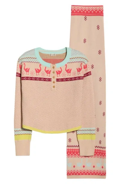 Free People Dream Whispers Sweater Knit Pajama Set In Pink