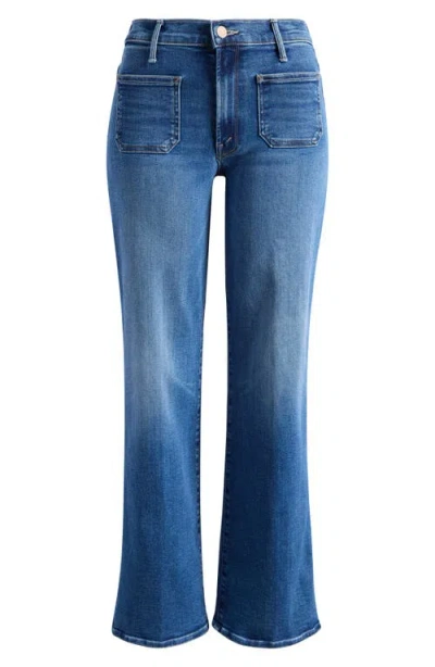 Mother The Maven Patch Pocket Ankle Flare Leg Jeans In Blue