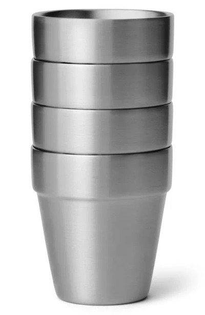 Yeti Rambler Set Of 4 Shot Glasses & Case In Silver