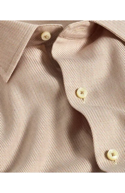 David Donahue Solid Sport Shirt In Neutral