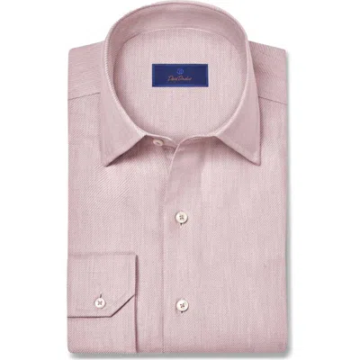 David Donahue Solid Sport Shirt In Pink