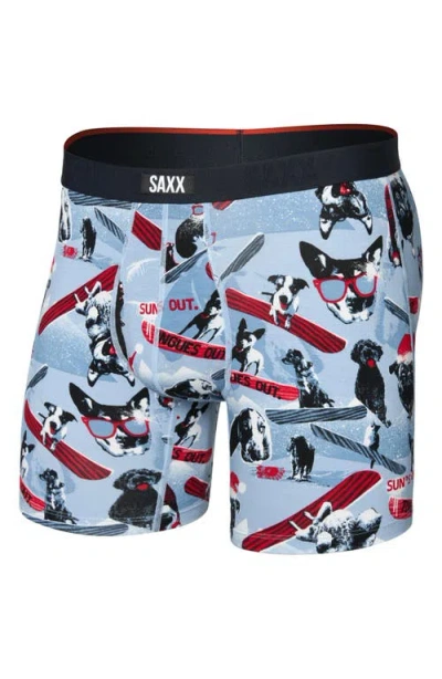 Saxx Vibe Xtra Soft Comfort Boxer Briefs In Blue