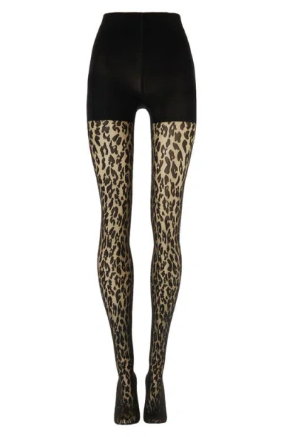Wolford Animal-patterned Control Top Tights In Multi