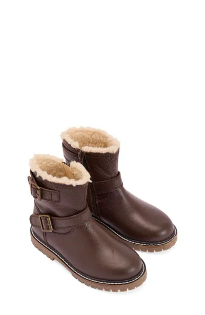 Boden Kids' Faux Fur Lined Boot In Brown