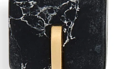 Cult Gaia Laguna Multicolor Stone Clip On Linear Drop Earrings In Black