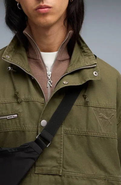 Puma X Represent Zip-pocket Jacket In Green