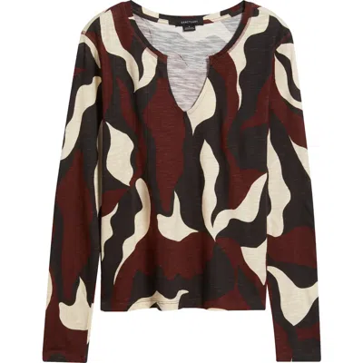 Sanctuary Perfect Notch Print Long Sleeve T-shirt In Brown