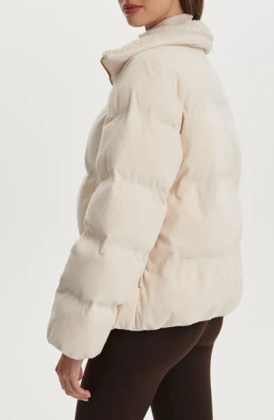 Varley Brackley Corduroy Puffer Jacket In Neutral