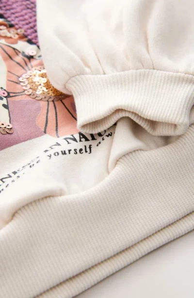 Next Kids' Unicorn Sequin Cotton Blend Sweatshirt In Neutral