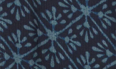 Apny Abstract Print Roll Tab Sleeve Chiffon Button-up Shirt In Blue