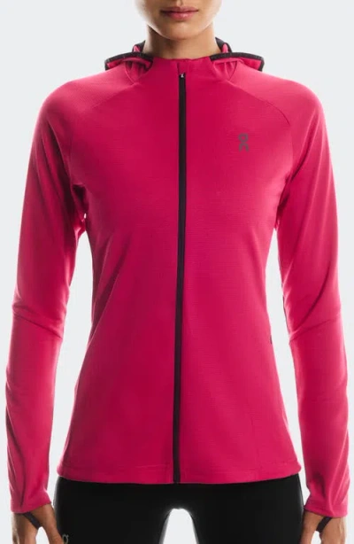 On Climate Zip Hoodie In Pink