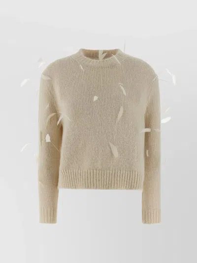 Jil Sander Feather Sweater In Neutral