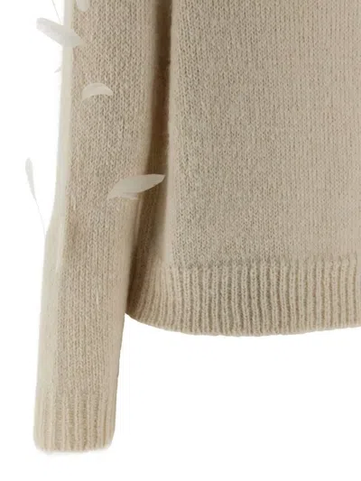 Jil Sander Feather Sweater In Neutral