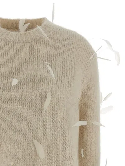 Jil Sander Feather Sweater In Neutral