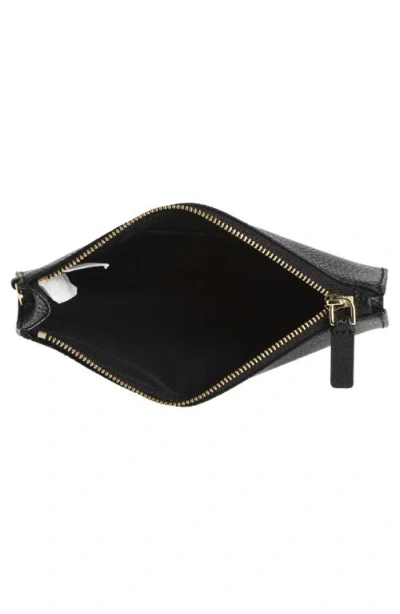 Marc Jacobs Rectangular Leather Clutch Wrist Strap In Black