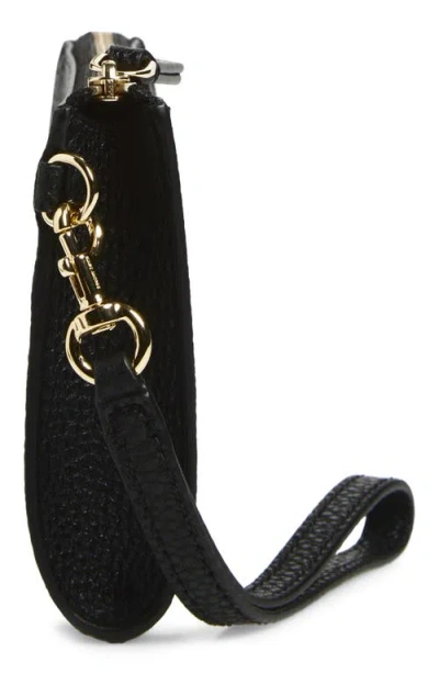 Marc Jacobs Rectangular Leather Clutch Wrist Strap In Black