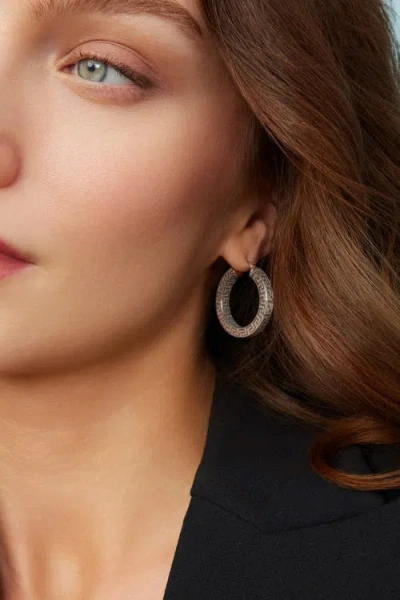 Oradina Sterling Silver Olympia Hoops In Metallic