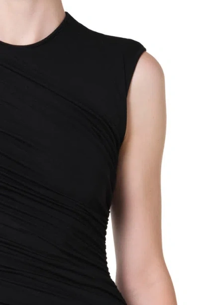 Agolde Ester Ruched Mini Dress In Black