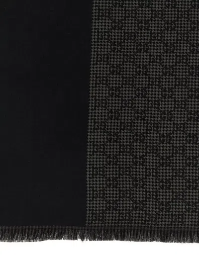 Gucci Wool Silk Scarf Scarves And Foulards Multicolor In Black