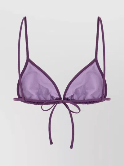 Gimaguas Triangle Cup Bikini Top Featuring Eyelet Embellishments In Purple