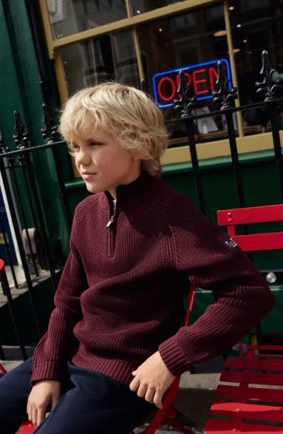 Next Kids' Half Zip Sweater In Burgundy