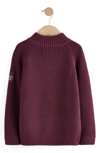 Next Kids' Half Zip Sweater In Burgundy