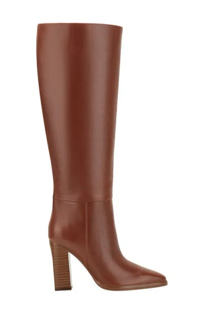 Marc Fisher Ltd Womens Lannie Tall Block Heel Boots Regular Wide Calf In Brown