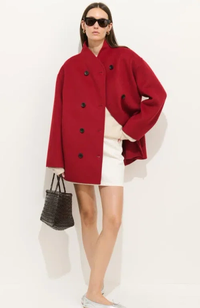 Alex Mill Sophia Wool Blend Coat In Red