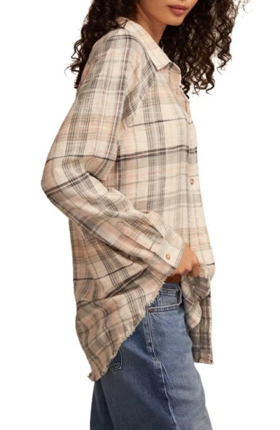 Lucky Brand Women's Tunic Plaid Button Down Shirt In Neutral