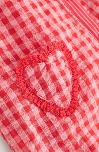 Next Seersucker Overall & Bodysuit Set In Red