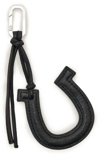 Allsaints Leather Horseshoe Keyring In Pattern