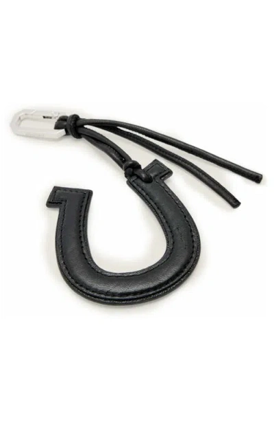Allsaints Leather Horseshoe Keyring In Pattern