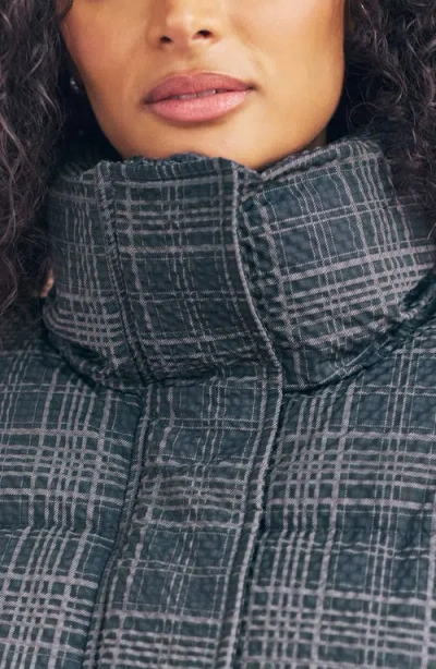 Next Check Puffer Jacket In Blue