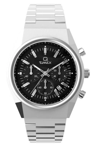 Timex Q Falcon Eye Chronograph 40mm In Brown