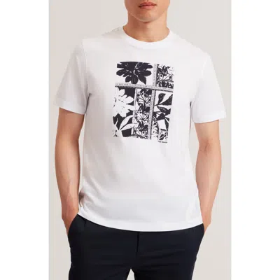 Ted Baker Koney Floral Box Print Cotton Tee In White