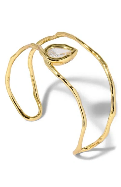 Alexis Bittar Alexis Bitar Asterales Floating Cubic Zirconia Double Row Cuff Bracelet In Brown