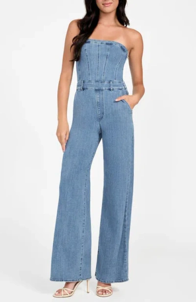 Guess Women's Donna Sleeveless Denim Jumpsuit In Blue