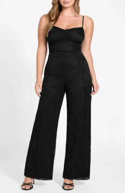 Guess Women's Chloe Sleeveless Lace Sweetheart Neck Jumpsuit In Black