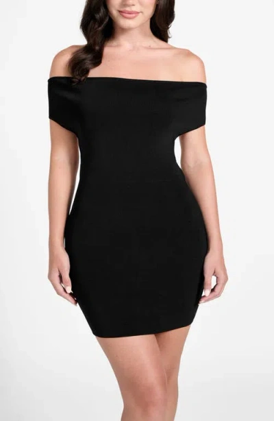 Guess Katiya Off The Shoulder Minidress In Black