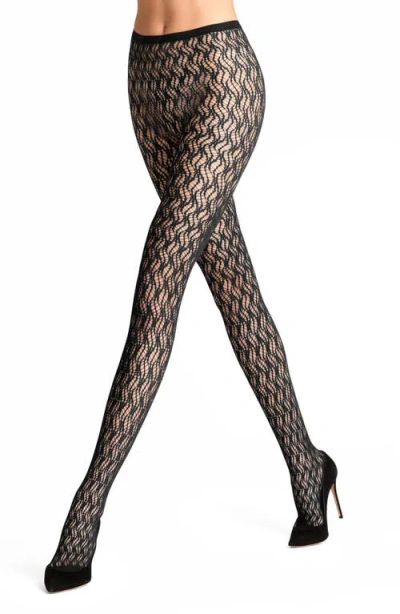 Falke Fluid Fusion Net Tights In Black
