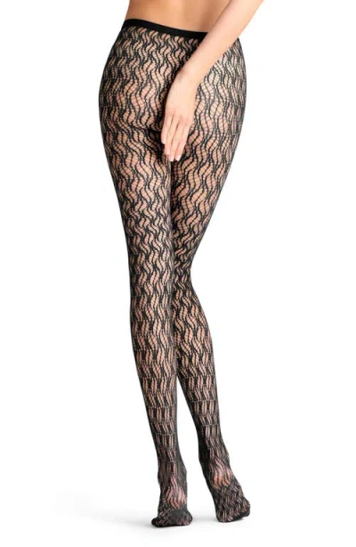 Falke Fluid Fusion Net Tights In Black