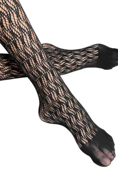 Falke Fluid Fusion Net Tights In Black