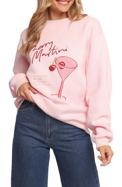 Petal And Pup Petal & Pup Cherry Martini Graphic Sweatshirt In Pink