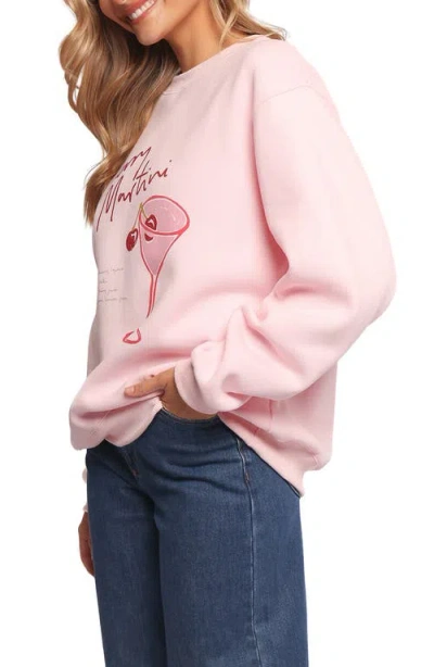 Petal And Pup Petal & Pup Cherry Martini Graphic Sweatshirt In Pink