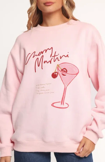 Petal And Pup Petal & Pup Cherry Martini Graphic Sweatshirt In Pink