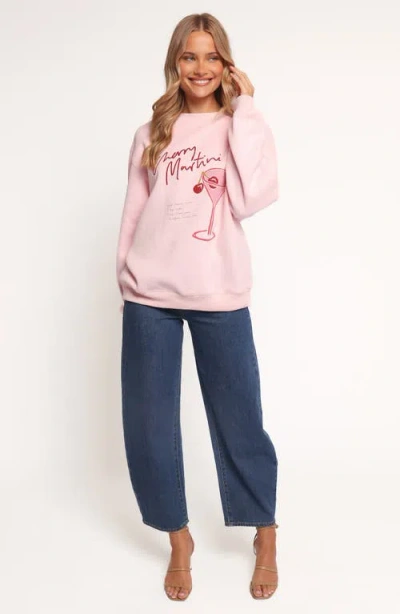Petal And Pup Petal & Pup Cherry Martini Graphic Sweatshirt In Pink
