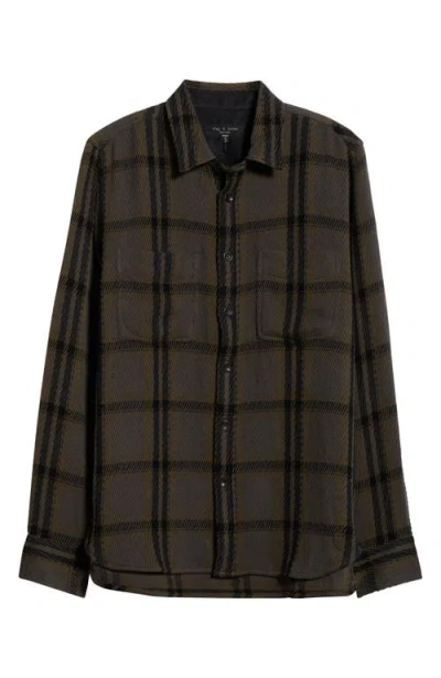 Rag & Bone Herringbone Plaid Oversized Fit Button Down Shirt In Multi