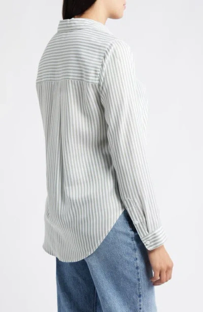 Beachlunchlounge Eden Long Sleeve Button-up Shirt In Green