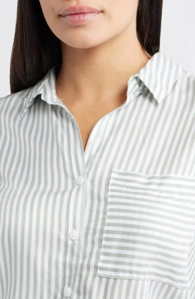 Beachlunchlounge Eden Long Sleeve Button-up Shirt In Green