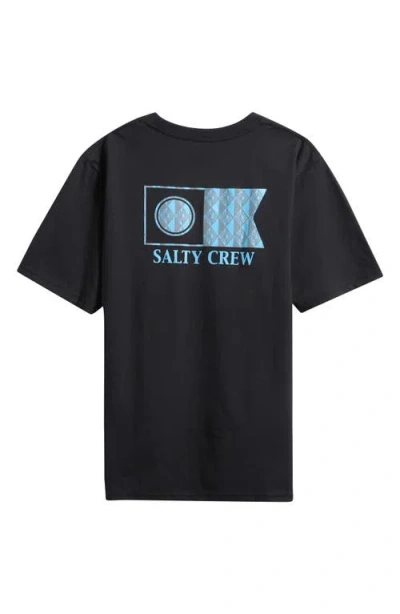 Salty Crew Kids' Flagship Fill Cotton Graphic T-shirt In Black